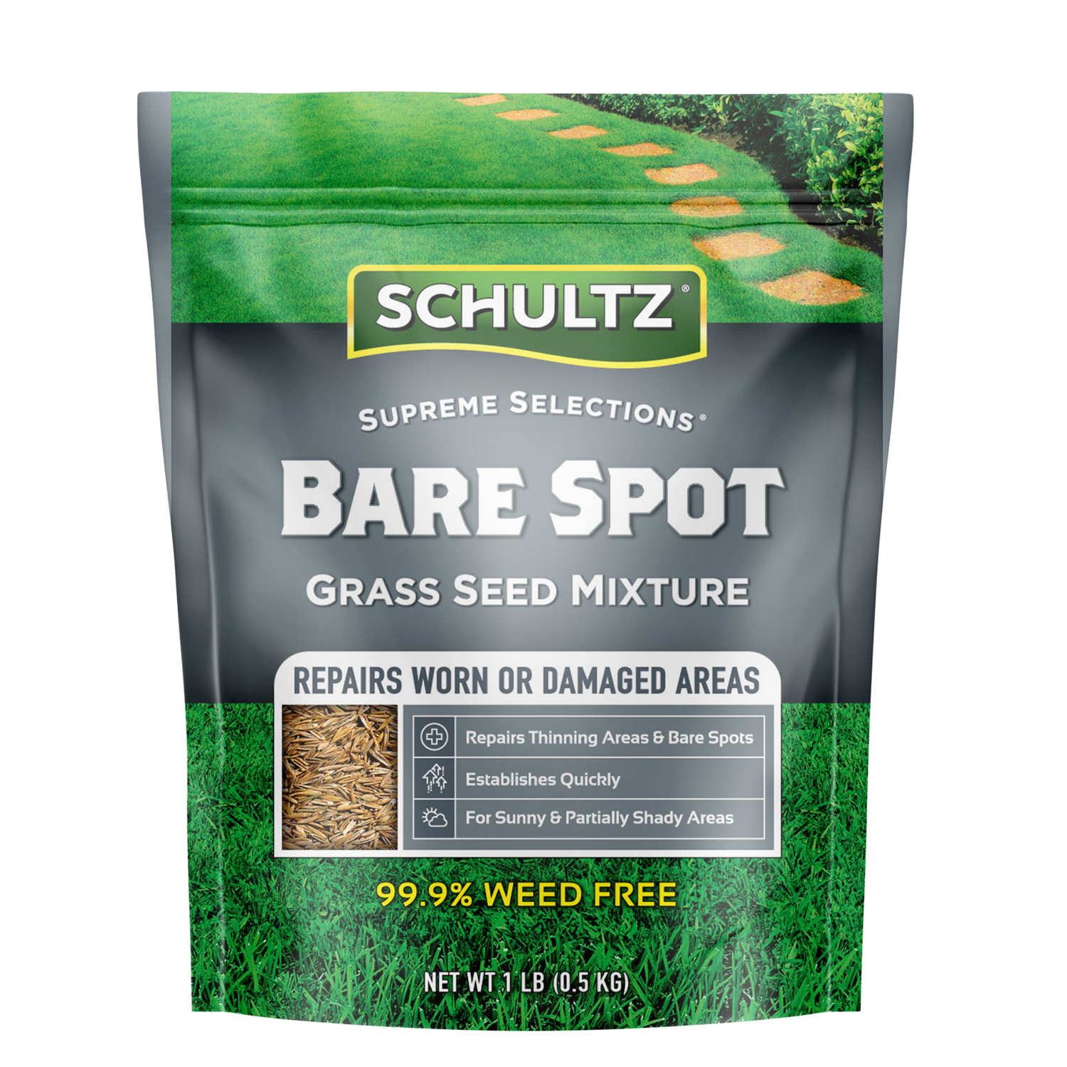 Schultz Bare Spot Grass Seed Mixture packaging on a white background