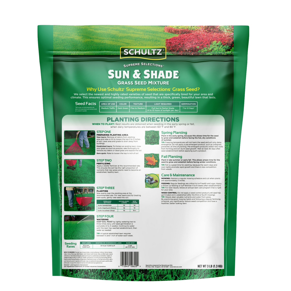 Schultz Sun & Shade Grass Seed Mixture packaging on a white background
