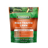 Schultz High Traffic Lawn Grass Seed Mixture packaging with a white background