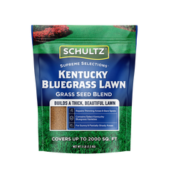 Schultz Kentucky Bluegrass Lawn Seed Blend packaging on a white background