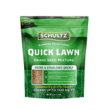 Schultz Quick Lawn grass seed mixture packaging on a white background