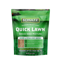 Schultz Quick Lawn grass seed mixture packaging on a white background