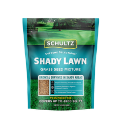 Schultz Shady Lawn grass seed mixture packaging on a white background