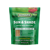 Schultz Sun & Shade grass seed mixture packaging on a white background